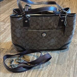 Brown Coach Signature Tote Bag